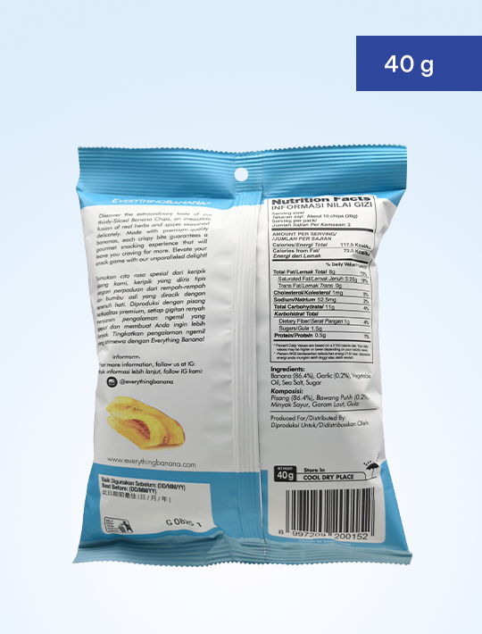 Everything Banana’s Banana Chips – Roasted Garlic 40g